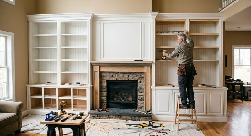 Built In Bookcase Installation in Fairfax, VA