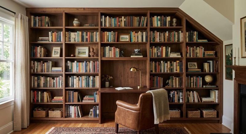 Custom Bookshelves Installation in Durham, NC